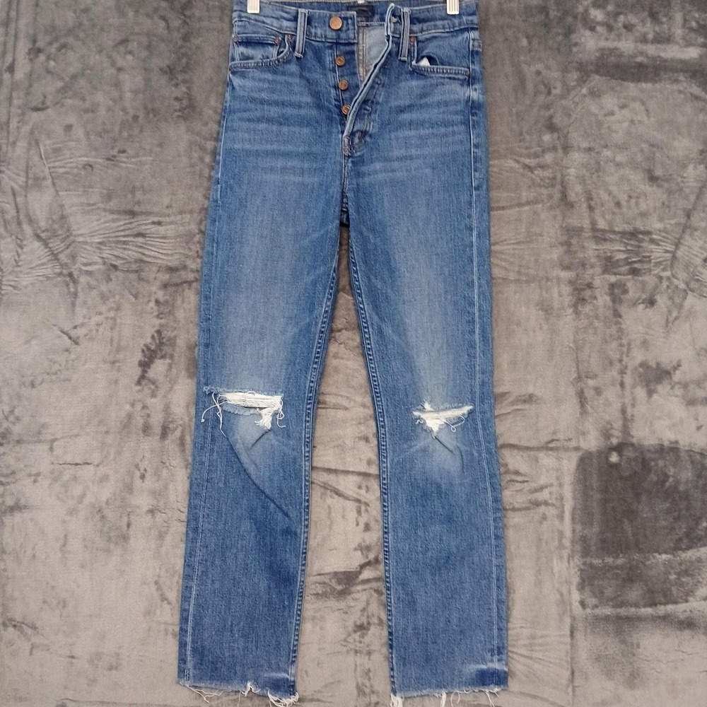 Mother Jeans‎ Womens 25 The Tomcat Ankle Fray Globe Trotter Made USA Button Fly